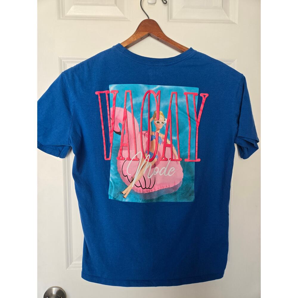 Barbie Vacation Mode Blue and Pink Preppy T Shirt Barbie-core XL